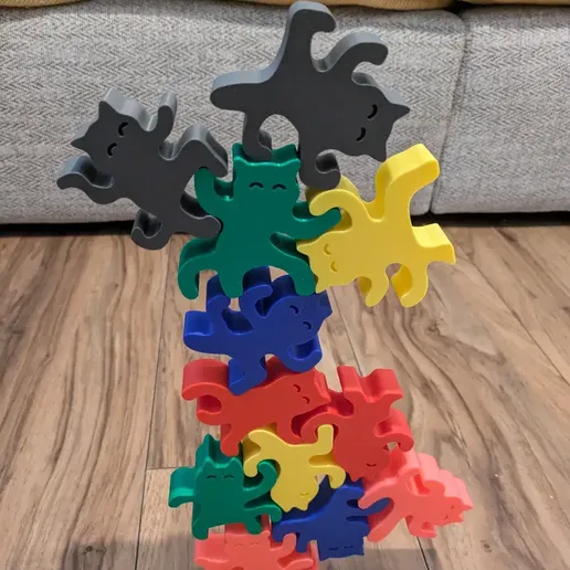 🥷 Ninja Cats Stacking Game・ 3MF File for 3D printing・Cults