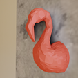 FLAMINGO-wall-low-poly-1.png Flamingo low poly wall mount 3d print file stl