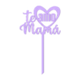 Topper_TeAmo1.stl HAPPY MOTHER'S DAY TOPPERS