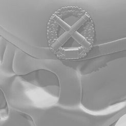 02-Skull-Artillerie.jpg STL file Skull German Army Beret Art Artillery Artillery・3D printer model to download