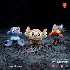 all-gen-7-copy.jpg 3D-Datei Gen 7 Vorspeisen - litten, poplio rowlet・Modell zum Herunterladen und 3D-Drucken