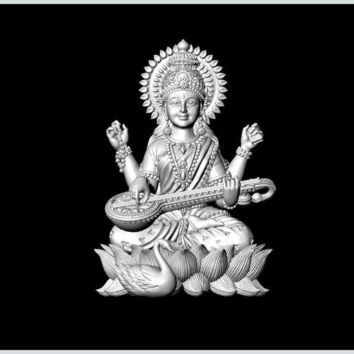 saraswati black and white png
