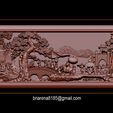 009.jpg Mural landscape wood carving file stl OBJ and ZTL for CNC