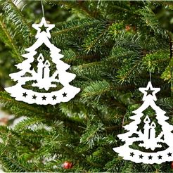 navidad2.jpg Archivo STL CHRISTMAS SNOWFLAKES pendant tree with candles・Plan para descargar y imprimir en 3D