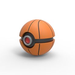 1.jpg Archivo 3D Pokeball estilo baloncesto・Diseño de impresora 3D para descargar, CosplayItemsRock