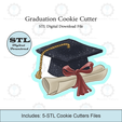 Etsy-Listing-Template-STL.png Cap and Diploma Cookie Cutter | STL File