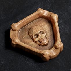 Skull-Cigar-Ashtray-©.jpg Skull Cigar Ashtray - CNC Files for Wood (STL)