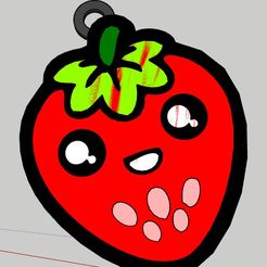 frutilla.jpg Archivo STL Frutilla Strawberry keychain・Modelo de impresión 3D para descargar
