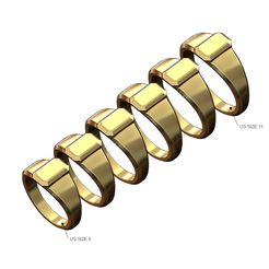 Metal-Emrald-signet-ring-size6to11-00.jpg Bague chevalière rectangulaire en métal émaillé Tailles 6 à 11 Modèle d'impression 3D
