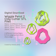 Cover-7.png Clay Cutter STL File - Wiggle Petal 2  - Earring Digital File Download- 10 sizes and 2 Earring Cutter Versions, cookie cutter, Geometric