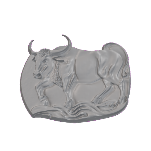 Longhorn Bull with Chain Collar Wall Relief STL