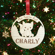 Boule-de-Noel-Modele-1.png Pack of 5 personalized wooden Christmas ornaments - Laser engraved (Lasercut Files / SVG )