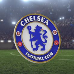 Logo-on-Field-v1-crop.jpg Archivo STL Chelsea Cake Topper・Plan para descargar y imprimir en 3D
