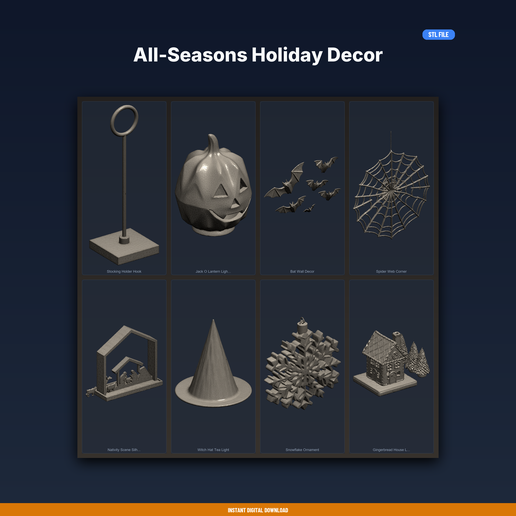 All-Seasons Holiday Decor - 8-Model STL Bundle