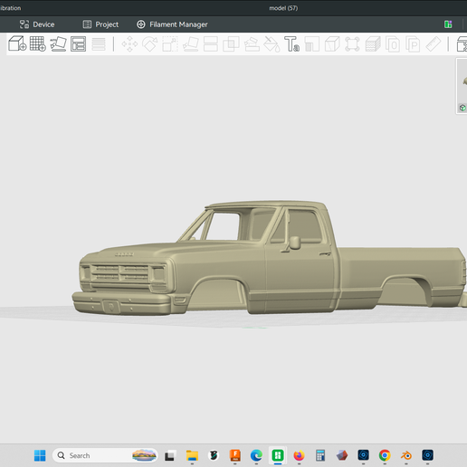 1987 Dodge Power Ram W150 pickup Truck 1/24 true scale model, hollow shell body, resin, fdm, rc truck, trail truck crawler, 3d print