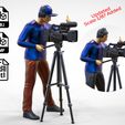 Cameraman02.1e3.jpg N2 Cameraman avec chapeau et casque caméra sur trépied