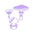 mushrooms.stl Forest Mushrooms - Cutter set