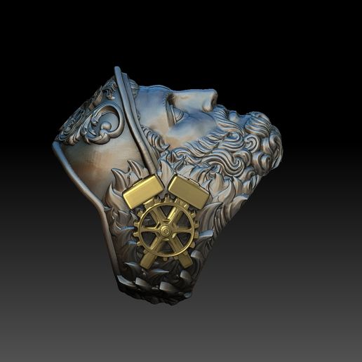 💍 Hephaestus Ring – Greek God of Fire and Forge (Size 60)・ STL