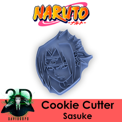 Marketing_SasukeGenin.png Archivo STL SASUKE UCHIHA COOKIE CUTTER / NARUTO・Modelo para descargar y imprimir en 3D, DavidGoPo3D
