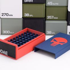 50ae-3.jpg STL file AMMO BOX 50 AE AMMUNITION STORAGE 50 ROUNDS AMMO CRATE 50 Action Express Desert Eagle・3D printer model to download