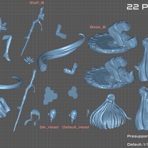 Fern_Parts.png Fern -Beyond Journey's End Anime Figure for 3D Printing