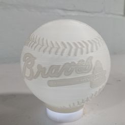 IMG_20230120_184204240.jpg Fichier STL Atlanta Braves BASEBALL LIGHT, TEALIGHT, READING LIGHT・Design à télécharger et à imprimer en 3D