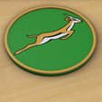 Rugby-Bokke-flat-coster-full-colours.png Free STL file FLAT DESIGN SOUTH AFRICAN RUGBY - SPRINGBUCKS / SPRINGBOKKE COASTER 3 - FOR MOSAIC PALETTE OR MULTI COLOUR PRINTERS・3D printer design to download