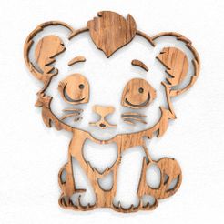 Cute-baby-lion-kawaii-cartoon-1.jpg Милый лев каваи мультфильм домашний декор стены искусство