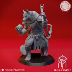 Coyote_Necromancer_PS.jpg STL file Coyote Necromancer - Tabletop Miniature (Pre-Supported)・Design to download and 3D print, YasashiiKyojinStudio