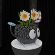 SootSpriteVasePotFlowerBowlContainer2.jpg Soot Sprite Vase Pot Pen Holder 3D Studio Ghibli Fan Art avec trou d'évacuation