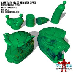 RBL3D_Snakemen_heads_0.jpg Fichier OBJ Pack têtes et nuques Snakemen (compatible Motu)・Modèle à télécharger et à imprimer en 3D
