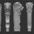 01.jpg Lion Head Knife Handle 3D  Model