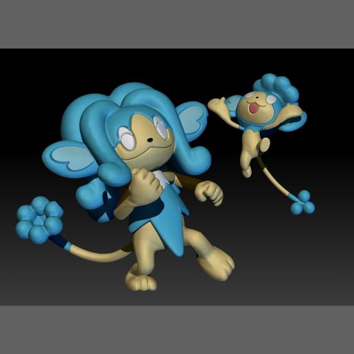 Pokemon Panpour Simipour 3D model