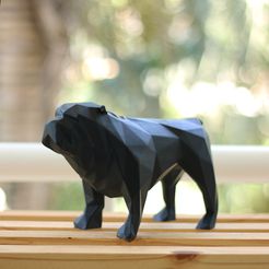 Dudecor-Bulldog-Inglês-Preto-01.jpg STL file English Bulldog Dog Geometric・Model to download and 3D print, Dudecor