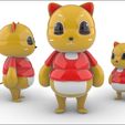 cr3.jpg Red Catty Cat mascot 3D model