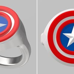 Image-Captain-America-Ring-Model-B.jpg Fichier STL Bague Captain America (modèle B)・Objet pour imprimante 3D à télécharger