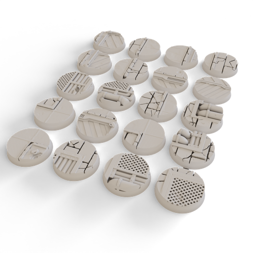 32mm Scenic Wargaming Bases - Industrial Themed