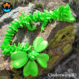signal-2022-03-15-140347_022.png STL file Lucky Clover Dragon, St. Patrick's Day Articulating Flexi Wiggle Pet, Print in Place, Fantasy Shamrock Dragon・3D printing design to download