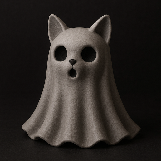 Ghost Cat - Halloween Mini Figure (3D Printable Model) 3D model