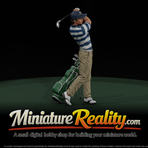 Golfer in Follow Through Swing Male