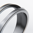 4.png Anel de metal geométrico com argola dividida - Design pronto para impressão 3D