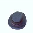 0_00034.jpg HAT 3D MODEL - Top Hat DENIM RIBBON CLOTHING DRESS British Fedora Hat with Belt Buckle Wool Jazz Hat for Autumn Winter Valentino Garavani - Rabbit skin calfskin ribbon antique