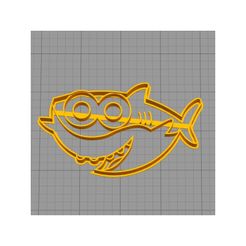 baby-shark-launching-promo-free.jpg Fichier STL gratuit Bébé requin coupeur de biscuits・Plan imprimable en 3D à télécharger