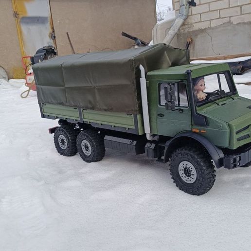 Flatbed body with awning for Casadio unimog 1/7.4 6x6