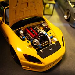 IMG_3752-Exposure.jpg STL file Engine Bay S2000 F20C Turbo 1/24 for Tamiya・3D print model to download