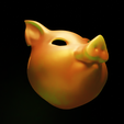 6b.png Animal Pig Face Mask - Animal Cosplay Helmet 3D print model