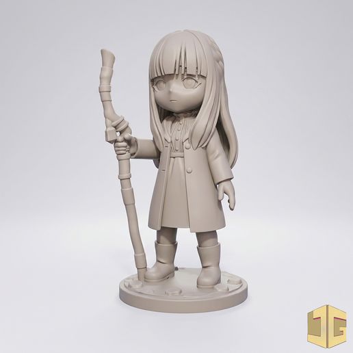 🧝 Fern (Frieren) Inspired Chibi Elf Mage STL – Stylized Anime Figure ...