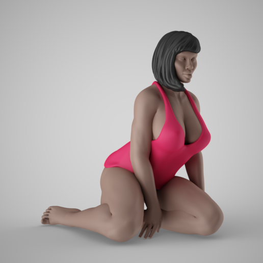 Woman Sitting on Knees