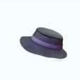 0_00019.jpg HAT 3D MODEL - Top Hat DENIM RIBBON CLOTHING DRESS British Fedora Hat with Belt Buckle Wool Jazz Hat for Autumn Winter Valentino Garavani - Rabbit skin calfskin ribbon antique