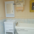 | HEMNES ral “DOLLHOUSE M Miniature IKEA-inspired Hemnes Mirror Cabinet Furniture, Furniture for Ikea Dollhouse 1:12